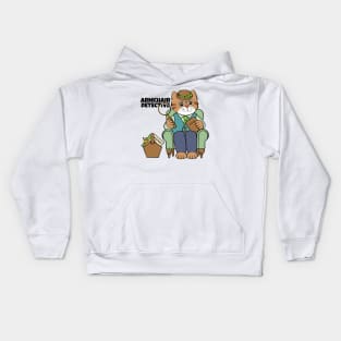 Armchair Detective Man Cat Kids Hoodie